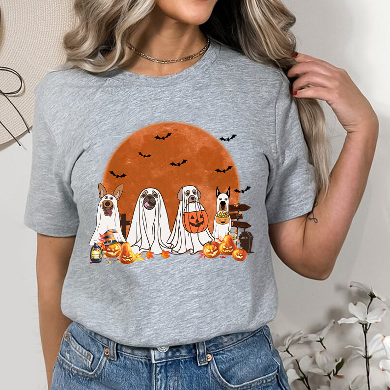 Petthouse | Spooky Dogs Shirt, Fall Spooky Season Pumpkin Tshirt, Halloween Festive Party Tee