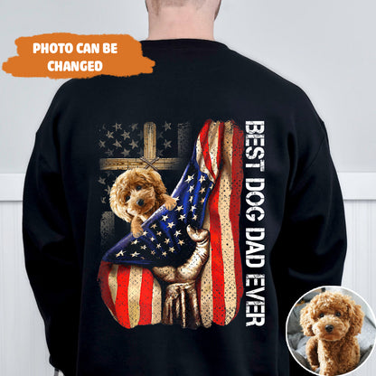 Petthouse | Personalized Dog Us Flag Happy Independence Day Shirt, Dog Dad American Pride Dog