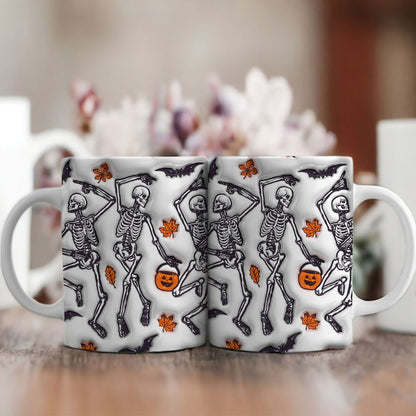 Petthouse | Dancing Skeleton Halloween Inflated 3d Mug, Halloween Mug, Halloween Coffee Cup