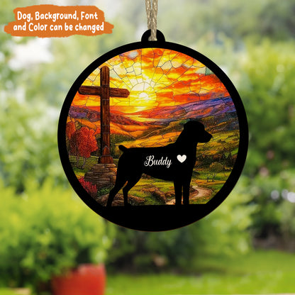 Petthouse | Personalized Dog Memorial Suncatcher, Dog Angel Suncatcher, Dog Memorial Ornament Gift