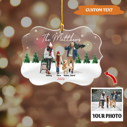 Petthouse | Personalized Family And Pet Ornament, Custom Family And Pet Photo, Christmas 2024