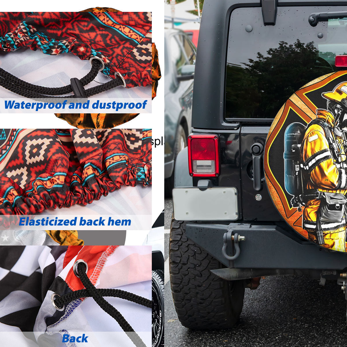 Petthouse | Fireman Firefighter Wheel Tire Covers Thin The Red Firefighter Dad Car Spare Tire Cover