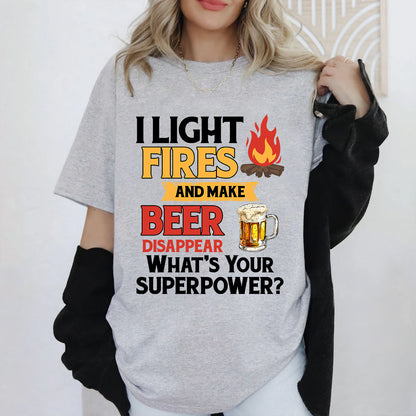 Camping Shirt, I Light Fires And Make Beer Disappear, Funny Camping Shirt, Camping Hoodie Sweatshirt, Camper Mug