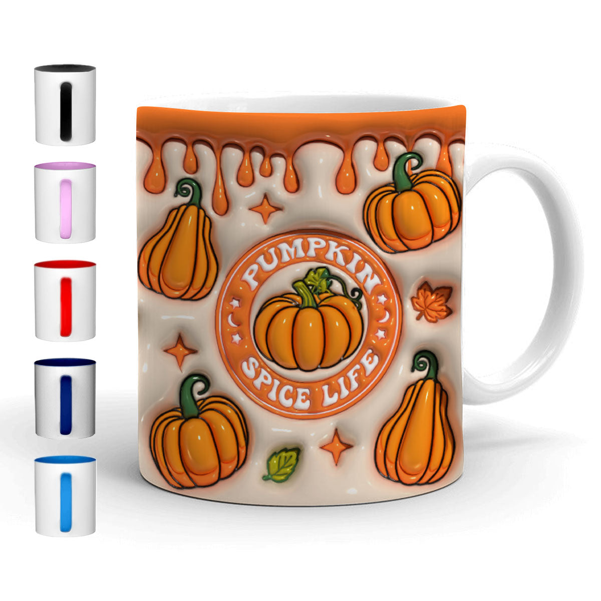 Petthouse | Pumpkin Spice Life 3d Inflated Mug Wrap, Fall Pumpkin Spice Mug , Pumpkin Spice Coffee