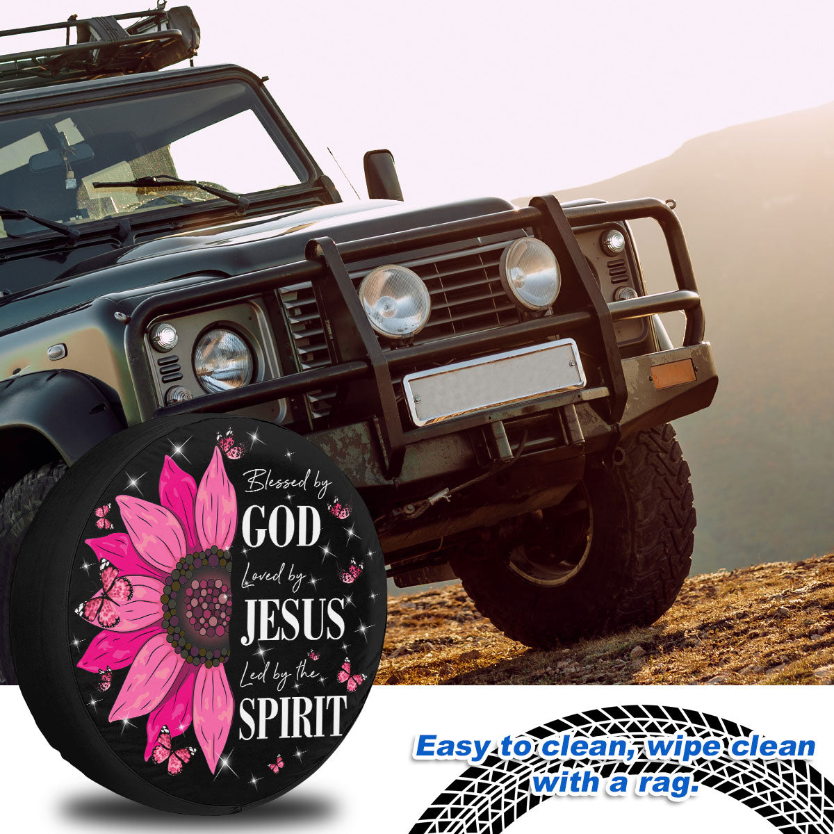 Petthouse | God Jesus Spirit Spare Tire Cover Christian Tire Protector Bible Verse Gift Truck Decoration God's