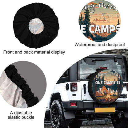 Petthouse | Beautiful Landscape Lake, Mountains Forest Tent Campfire Spare Tire Cover Camping Truck Decoration