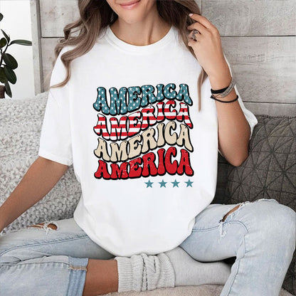 Petthouse | Retro America Flag Shirt, Happy  Of July Shirt, America Tee, Happy Independence Day Gift Tee