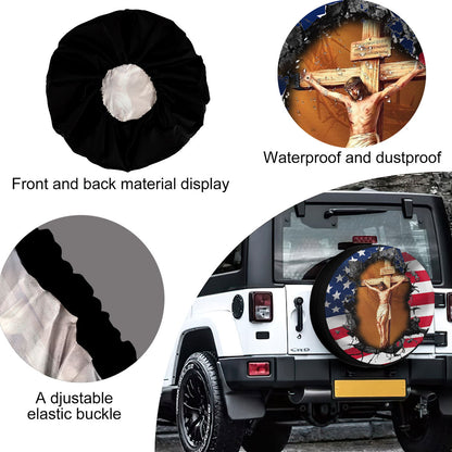 Petthouse | Crucifixion Of Jesus Spare Wheel Cover Jesus Christian One Nation Under God Spare Tire Cover