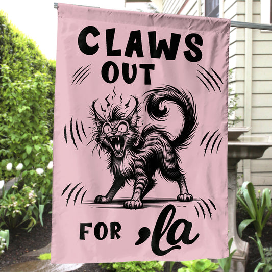 Petthouse | Childless Cat Lady Garden Flag, Miserable Cat Ladies Flag, Claws Out For Comma La, Cat Mom