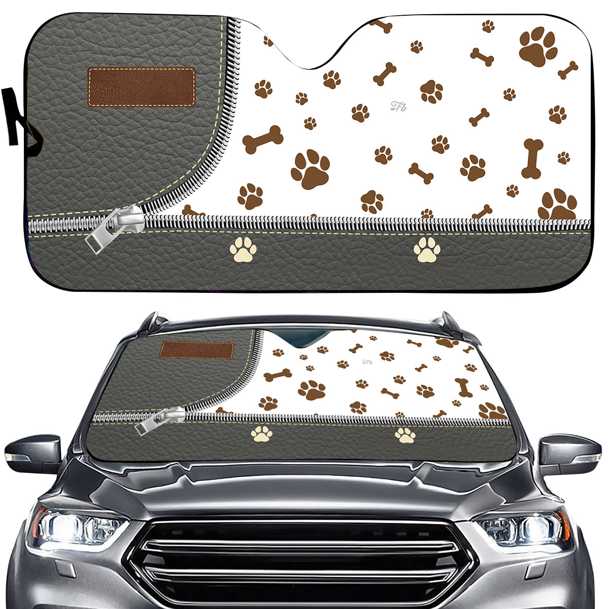 Petthouse | Dog Customize Windshield Sun Shade With Photo Pet Paws Foldable Car Sunshade Dog Mom Dog Dad