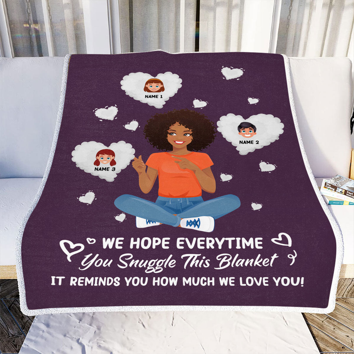 Petthouse | Personalized Happy Mothers Day Throw Blanket From Son & Daughter, How Much I Love You Blanket