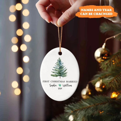 Petthouse | Personalized First Christmas Married Ornament, Wedding Gift, Newlywed Our First Xmas