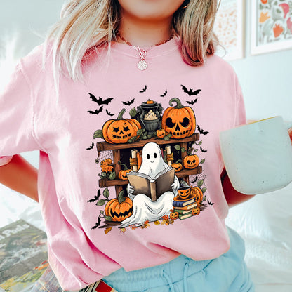 Petthouse | Ghost Book Reader Shirt, Reading Tee Book Lovers, Halloween Boo Reading Enthusiast Book