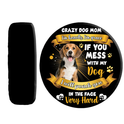 Petthouse | Waterproof Spare Tire Cover Beagle Crazy Dog Mom Spare Wheel Cover Dog Mom Car Accessories