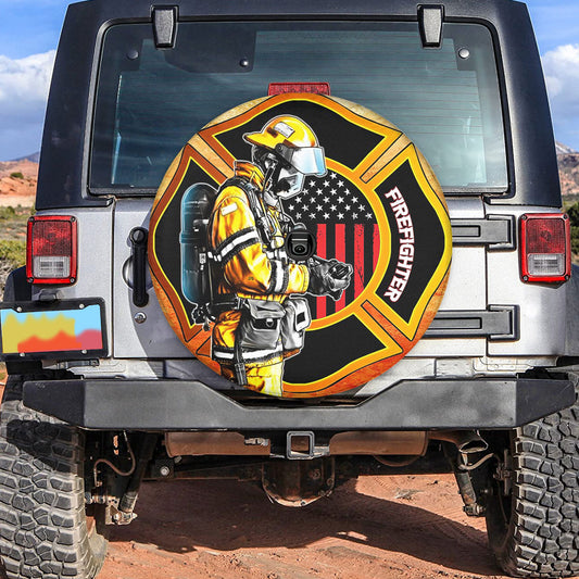 Petthouse | Fireman Firefighter Wheel Tire Covers Thin The Red Firefighter Dad Car Spare Tire Cover