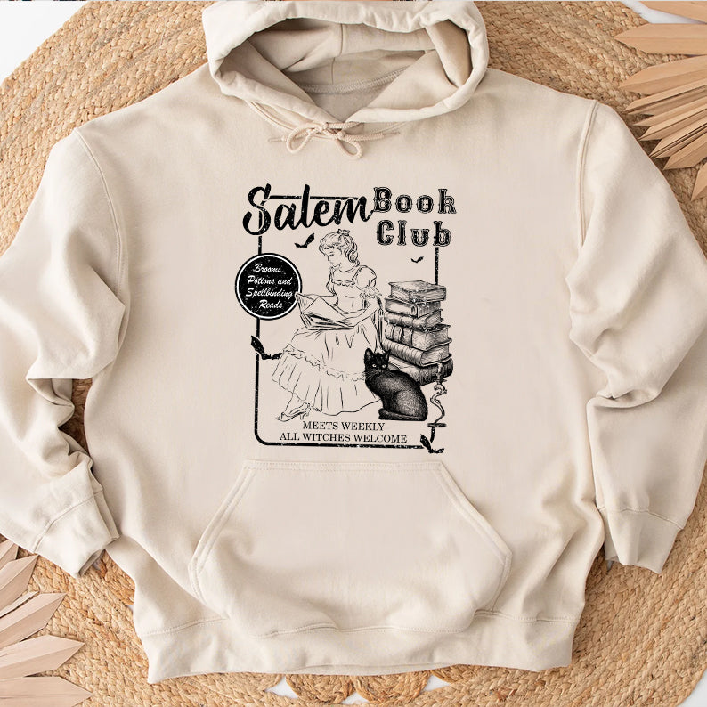 Petthouse | Retro Salem Book Club Shirt, Black Cat Spooky Book Salem Witches, Spooky Season Bookish