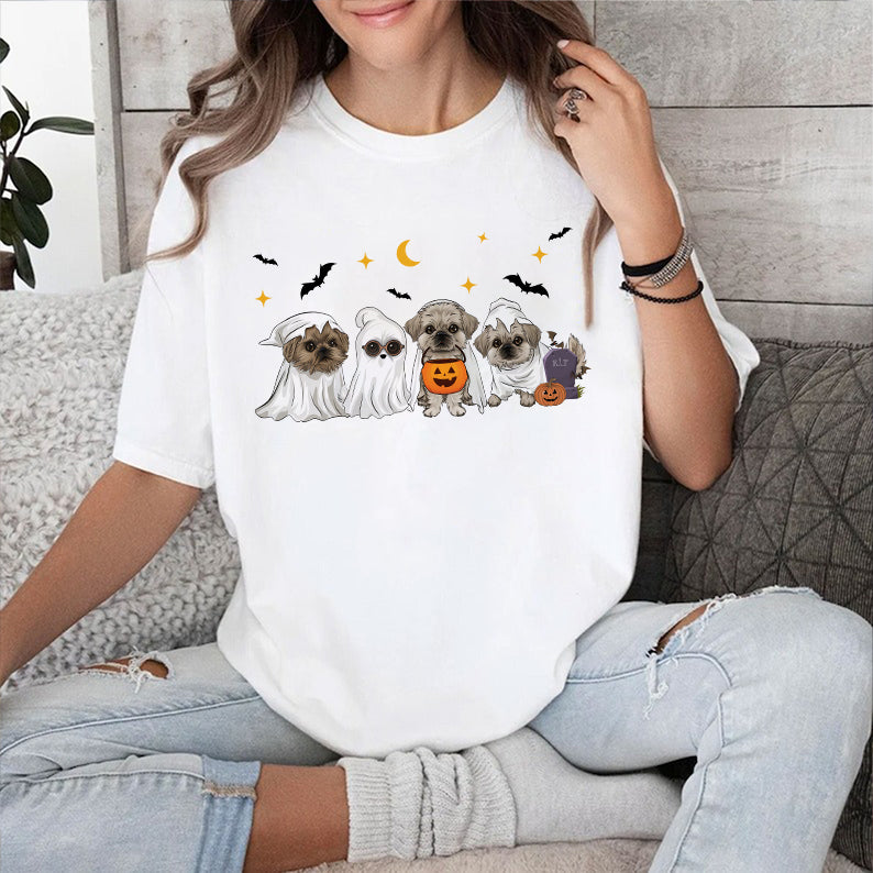 Petthouse | Funny Ghost Dog T-shirt, Halloween Cute Shirt, Spooky Season Gift, Dog Lovers Tshirt