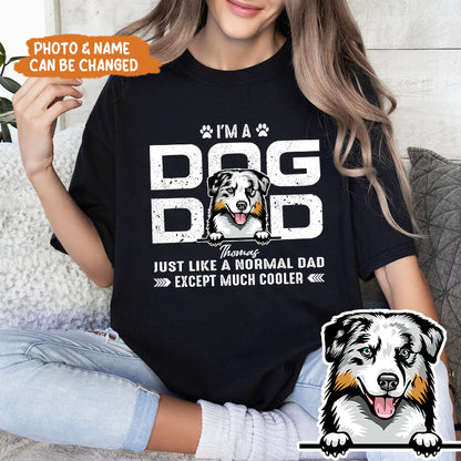 Petthouse | Customized I'm Dog Dad Shirt, Berger Australien Art Novelty Shirt, Father Gifts For Dog