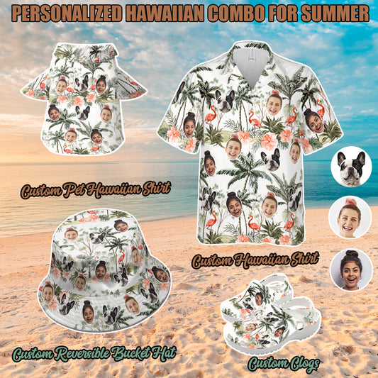 Petthouse | Custom Portrait Face With Dog Hawaiian Shirt For Family, Funny Hawaiian Shirt With Dog