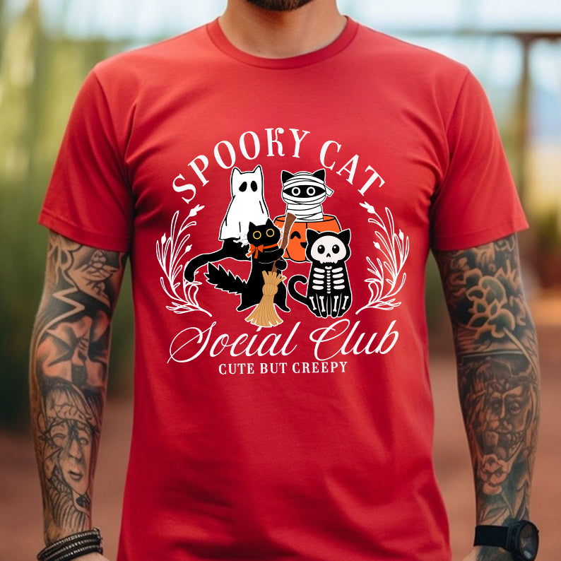 Petthouse | Spooky Cat Social Club Shirt, Halloween Cat Shirt,Cat Lover Shirt, Funny Ghost Cat