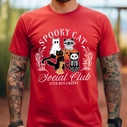 Petthouse | Spooky Cat Social Club Shirt, Halloween Cat Shirt,Cat Lover Shirt, Funny Ghost Cat