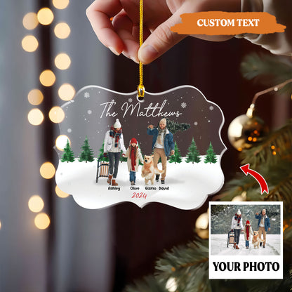 Petthouse | Personalized Family And Pet Ornament, Custom Family And Pet Photo, Christmas 2024