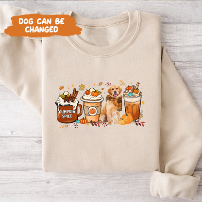 Petthouse | Personalized Dog Fall Vibes Shirt, Dog Fall Pumpkin Spice Latte, Dog Mom Fall Autumn