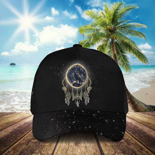 Petthouse | Wild Wolf Baseball Cap Native Dreamcatcher Printed Baseball Cap Native Style Gift