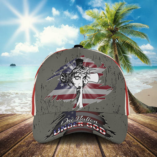 Petthouse | Jesus Christ On Nation Under God American Patriot Bible Baseball Cap Christian Classic Caps