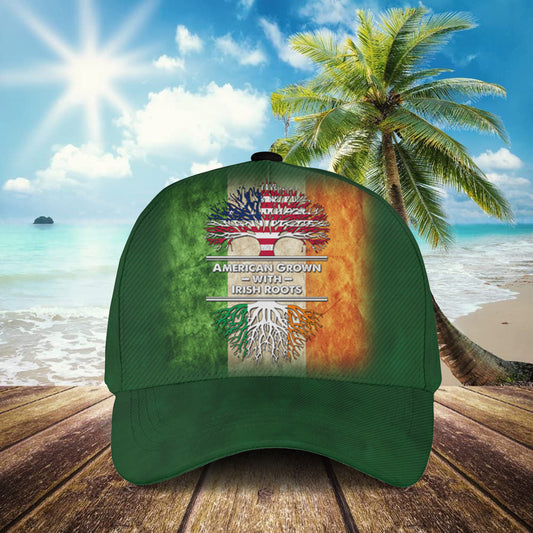 Petthouse | Tree Of Life Irish Vintage Flag Baseball Cap American Grown With Irish Roots Hat Paddy Day Gifts