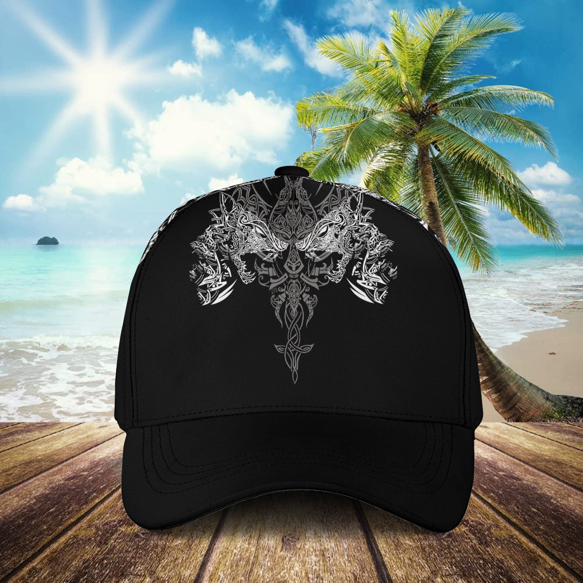 Petthouse | Viking Wolf Pattern Baseball Cap Viking Pattern Baseball Cap Scandinavia Cap Viking Lover Gift