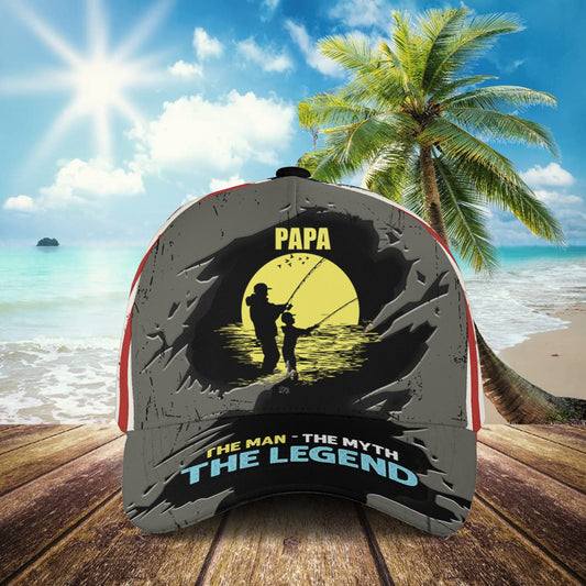 Petthouse | Fishing Dad Usa Flag Baseball Cap Papa Father's Day Gifts The Man The Myth The Legend Fisherman