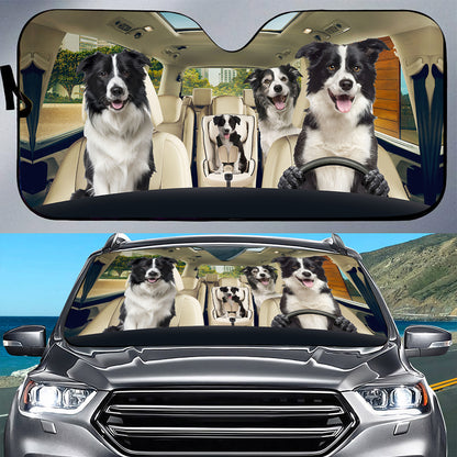 Petthouse | Border Collie Sunshade Dog Border Collie Auto Sunshades Car Accessories Car Decor Dog Lover