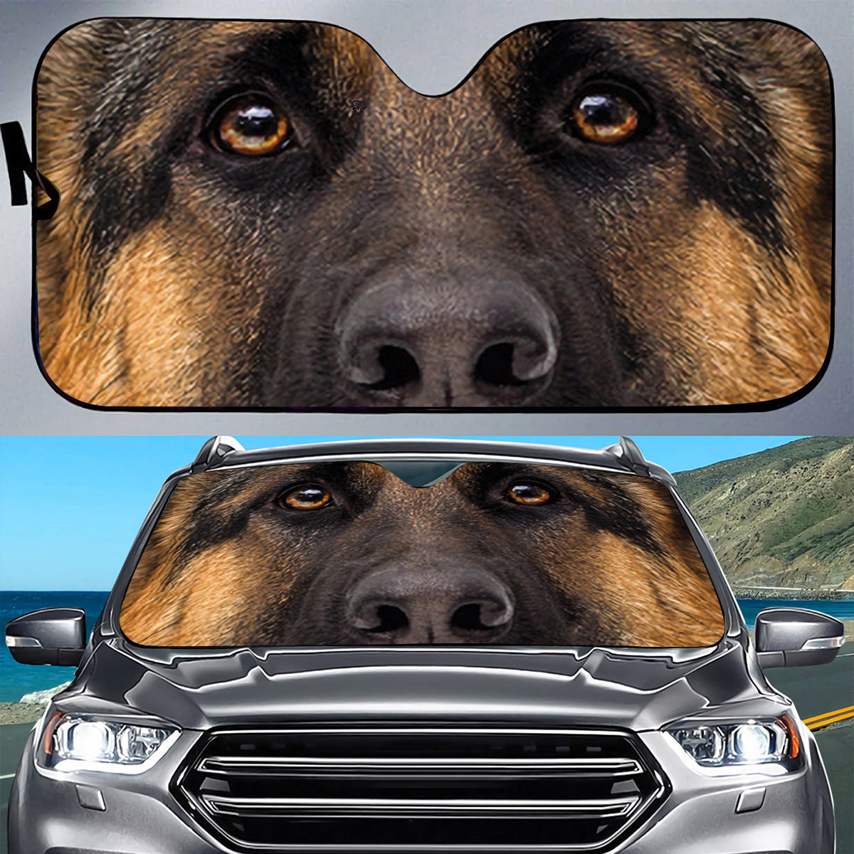 Petthouse | Siberian Husky Eyes Printed Car Sun Shade Windshield Puppies Dog Truck Window Shades