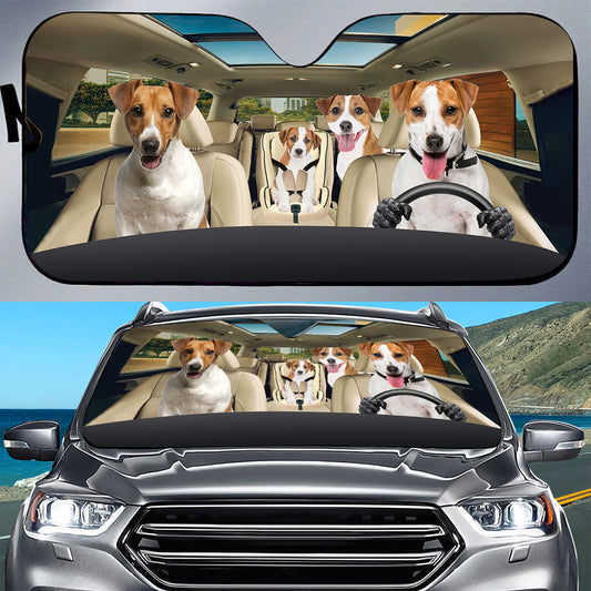 Petthouse | Jack Russell Terrier Car Sun Shade Dog Family Windshield Pet Lover Car Window Decor Car Decor