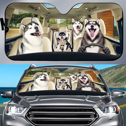 Petthouse | Siberian Husky Sunshade Dog Car Sun Visors For Windshield Sun Shade Car Dog Lover Gift