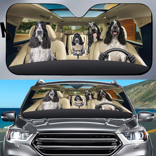 Petthouse | Cocker Spaniel Sun Shade Dog Family Auto Windshield Sunshade Dog Lover Car Window Cover