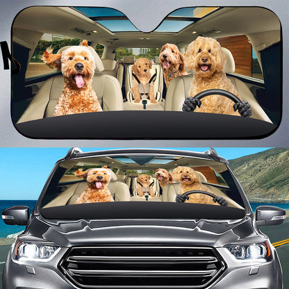 Petthouse | Goldendoodle Car Sunshades For Windshield Foldable Dog Lover Sun Shade Car Accessories