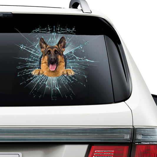 Petthouse | German Shepherd Broken Window Decal Dog Stickers Car Decal German Shepherd Dog Lover