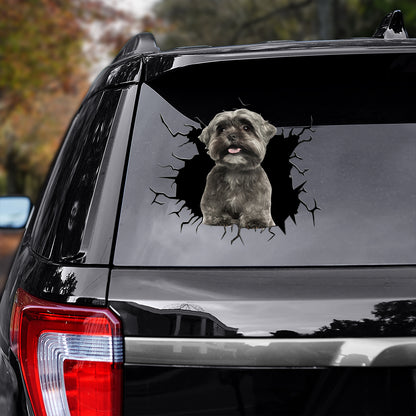 Petthouse | Black Shih Tzu Puppies Crack Holder Printed Stickers Shih Tzu Owner Decal Window Car Decoration