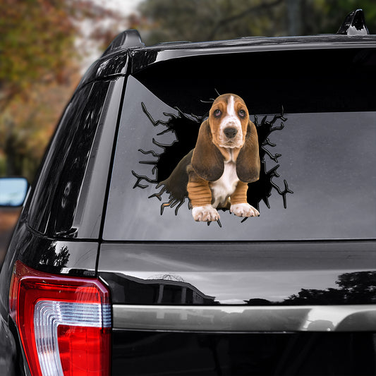 Petthouse | Basset Hound Puppy Funny Laptop Decal Dog Vinyl Car Window Sticker Dog Lover Car Accessories