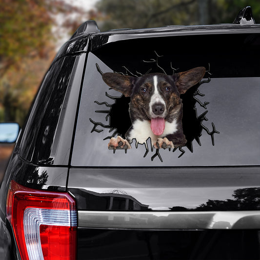 Petthouse | Cardigan Welsh Corgi Happy Dog Car Window Decal Corgi Exploded Glass Funny Gift For Dog Owners