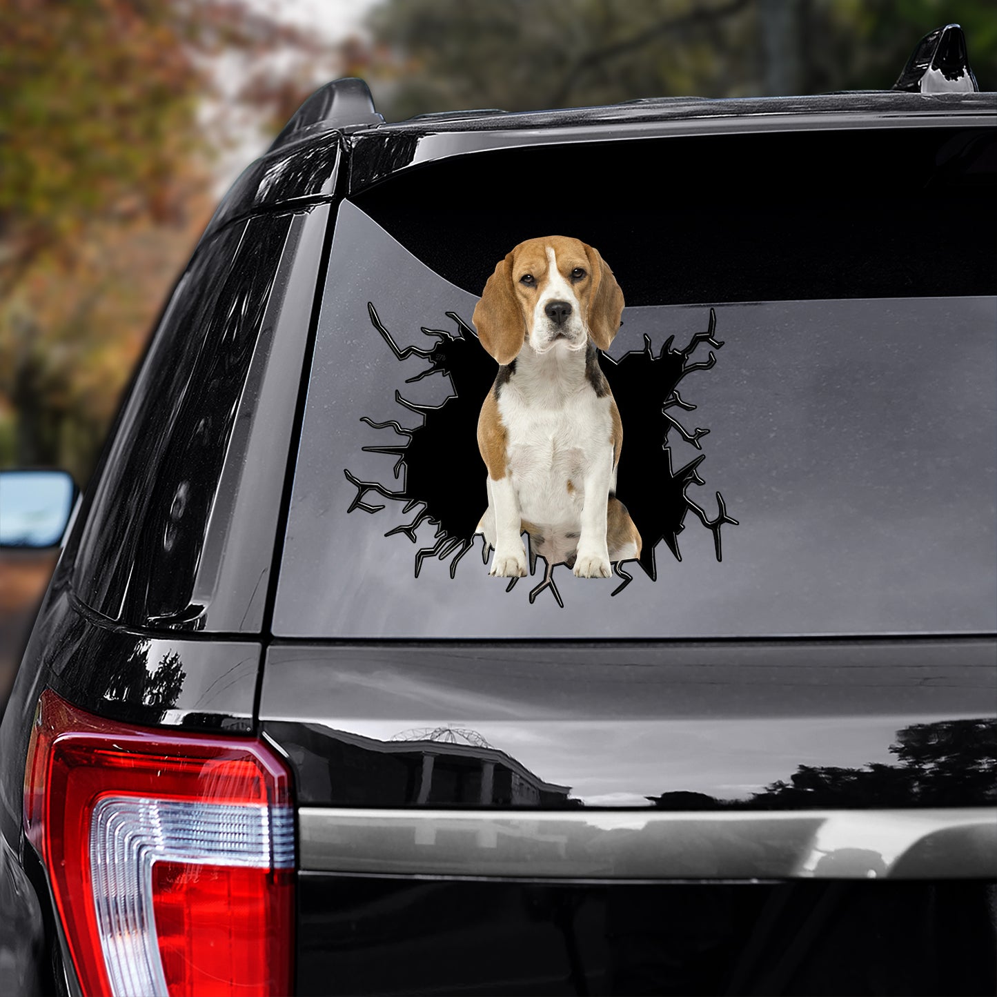 Petthouse | Beagle Vinyl Sticker Dog Car Window Bumper Decal Big Hole Printed Water Bottle Decal Dog Lover