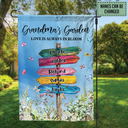 Petthouse | Personalized Grandma's Garden Flag, Grandma Flag House Decor, Grandma's Garden Flag Yard Sign, Gift For Grandma, Mom Garden Flag