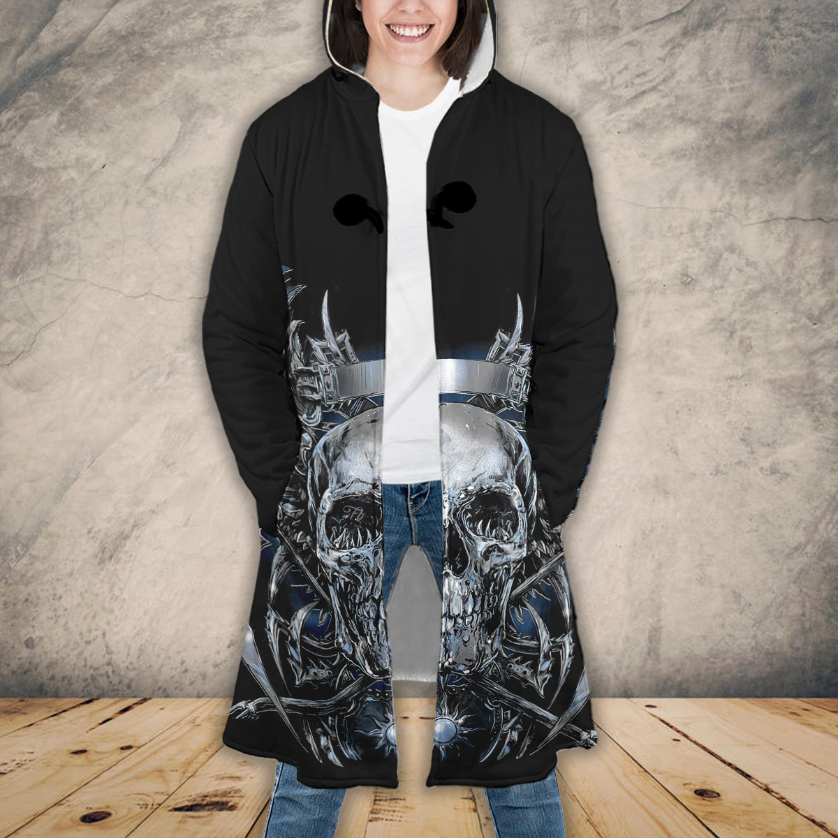 Petthouse | Skull Death Hooded Cloak Skull Death Scythe Hooded Cloak Horror Pattern Hooded Cloak Horror Style