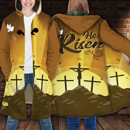 Petthouse | Jesus God Faith Hooded Cloak, He Is Risen Christian Gift Idea Christmas Day Gift