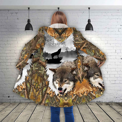 Petthouse | Wolf Wildlife Animal Forest Hooded Cloak, Hunting Wolf Lovers Christmas Day Gift