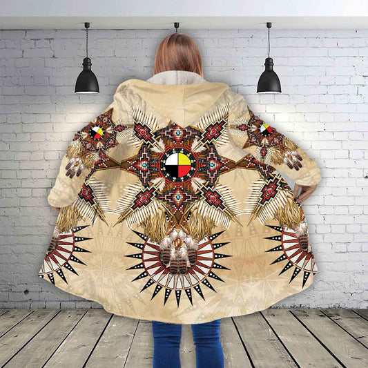 Petthouse | Native American Printed Hooded Cloak, Amerindians People Lovers Christmas Gift