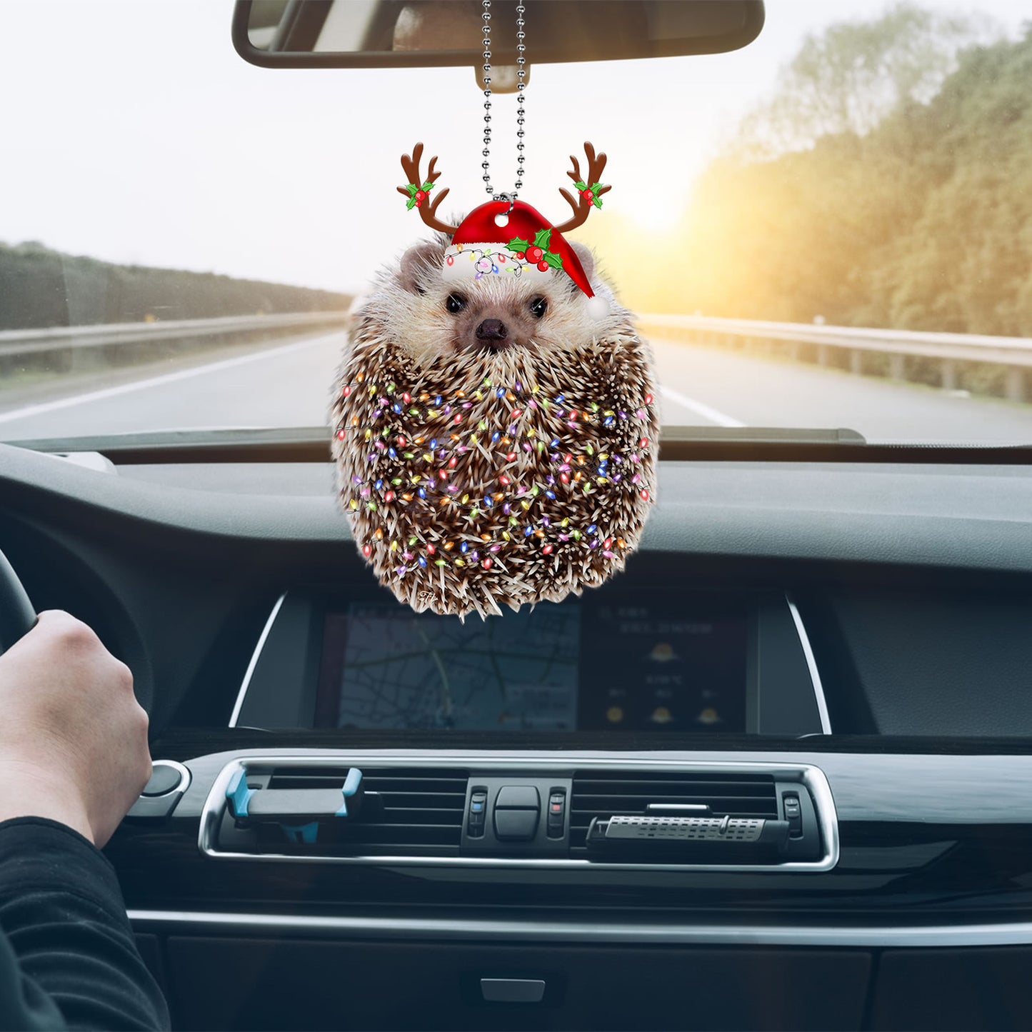 Petthouse | Cute Hedgehog Car Ornament Christmas Ornament Hedgehog Merry Christmas Xmas Gift