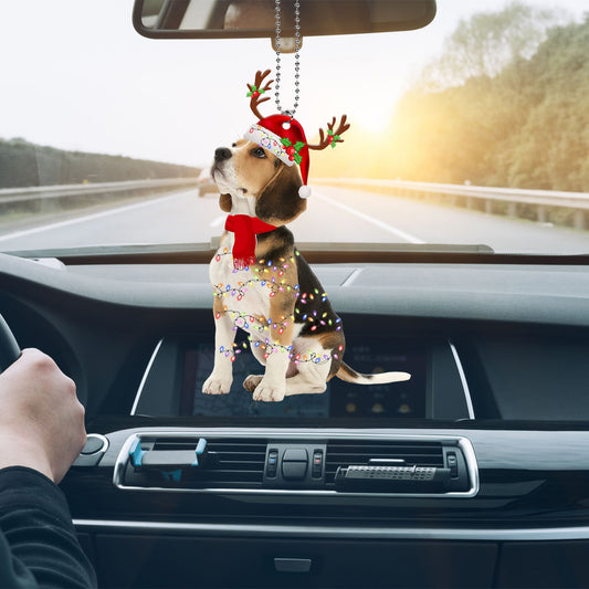 Petthouse | Cute Beagle Christmas Car Hanging Ornament Christmas Ornament Dog Lover Gift